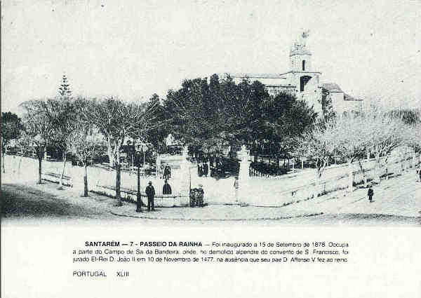 N� 12 Santar�m - Passeio da Rainha - Ed. Associa��o Estudos e Defesa do Patrim�nio Hist�rico-Cultural de Santar�m - SD - Dim. 14,9x10,5cm - Col. M. Soares Lopes
