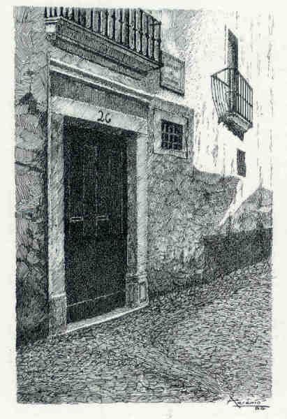 N� 13 - Igreja do Sant�ssimo Milagre - Desenho de Ars�nio da Ressurrei��o - Edi��o Associa��o de Estudos e Defesa do Patrim�nio Hist�rico-Cultural de Santar�m - 1990  - Dim. 10,5x15,1cm - Col. Miguel Soares Lopes