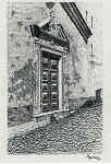N� 17 - Capela de S. Pedro - Desenho de Ars�nio da Ressurrei��o - Edi��o Associa��o de Estudos e Defesa do Patrim�nio Hist�rico-Cultural de Santar�m - 1990  - Dim. 10,5x15,1 cm - Col. Miguel Soares Lopes