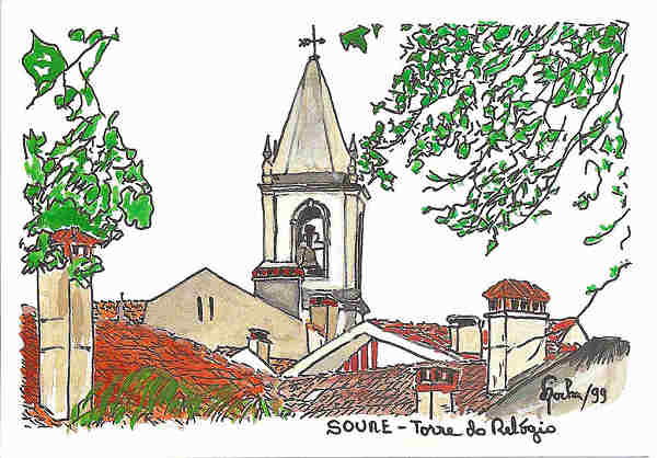 N� 4 - Torre do Rel�gio - Aguarelas e Desenhos de FASilvaRocha (1999) - Ed Autor - 10,5x15 cm. - Col. Silva Rocha