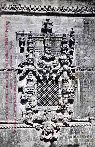 N� 2 - Convento de Cristo, Janela da casa do Cap�tulo - Collec��o da Havaneza de Thomar - 14x8,8 cm - Col. A. Monge da Silva (cerca de 1905)