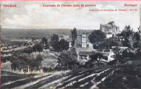 N� 53 - Convento de Cristo (lado do poente) - Collec��o da Havaneza de Thomar - 14x8,8 cm -  Col. A. Monge da Silva (cerca de 1905)