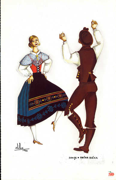 N� 3 - TAP - Dan�a da Beira Baixa - Edi��o TAP - Desenho de Ab�lio Mattos de Sousa - SD - Dim. 23x14,4 cm - Col. A. Monge da Silva (1996)