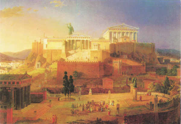 N.� 144 - GR�CIA ATENAS - ACR�POLE �leo pintado por Leo von Klenze 1846 - Ed. SPYROS SPYROU * PHOTO GALLERY * AEGINA 180 10 * TEL. FAX: 0297 26584 - SD - Dim. 16x11 cm - Col. F�tima B�ia (2007)