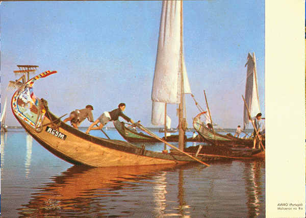N� 5 S�rie 60 - Aveiro. Moliceiros na Ria - Ed. Comiss�o Municipal de Turismo de Aveiro - SD - �Dim. 105147 mm - Col. �nio Semedo