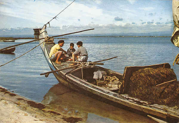 N� 6 S�rie 64 - Cena da Ria. Refei��o a bordo - Ed. Comiss�o Municipal de Turismo de Aveiro - SD - Dim. 101x148 mm - Col. �nio Semedo