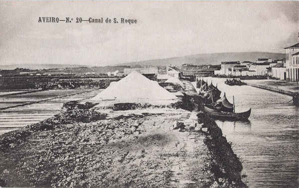 N� 20 - Aveiro - Canal de S. Roque - Editores Moreira Torres, Aveiro - Dim. 137x88 mm - Col. A. Monge da Silva (cerca de1910)