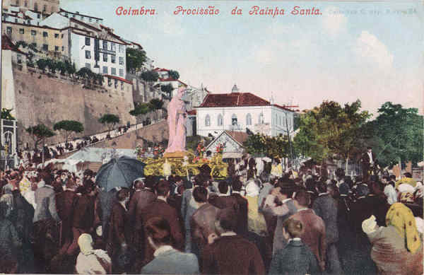 Col. C, 34 - Prociss�o da Rainha Santa - Pap. Borges, Coimbra - Dim. 132x86 mm - Col. A. Monge da Silva (cerca de 1905)