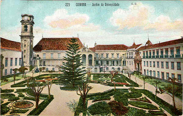 N� 223 - Jardim da Universidade - Editor S.R. - Carimbo Postal 25/2/1908 - Dim. 139x87 mm - Col. A. Monge da Silva (cerca de 1905)