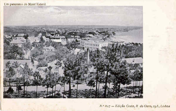 N� 807 - Panorama do Mont'Estoril - Edi��o Costa - Dim. 137x86 mm. - Col. A. Monge da Silva (cerca de 1905)