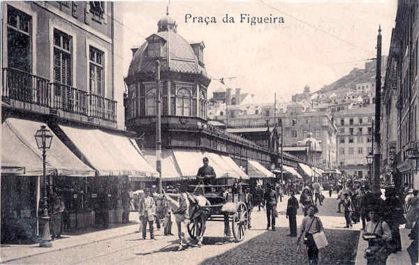 S/N - Pra�a da Figueira - Dim.  139x87 mm - Edi��o da Sec��o de Postais dos Grande Armaz�ns do Chiado, Lisboa- Col. A. Monge da Silva