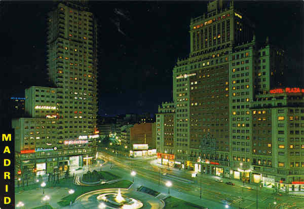 N.� 278 - MADRID - Plaza de Espa�a. Edificios de la Torre de Madrid y Espa�a - Ed. GARCIA GARRABELLA y Cia. - ZARAGOZA Distribuidor: V. MARTINEZ - A. Ferrant, 8, 6.� Telf. 2396096 - SD - Dim. 15x10,3 cm - Col. Manuel B�ia (1984)