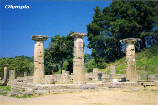 N.� 23 - OL�MPIA - O Templo de Hera (c. 600 a. C.) - Ed. OLYMPIC PUBLICATIONS - SKOUFA 56 - ATHENS 106 72 - TEL: 010 3615682 - SD - Dim. 15x10 cm - Col. F�tima B�ia (2007)