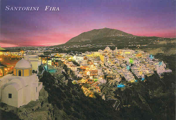 S 141 - Gr�cia SANTORINI. FIRA - Ed. I. MATHIOULAKIS & Co. 1. Andromedas str., 162 31 Vyronas Athens - Greece - tel. 7661351 Foto: John Souanis - SD - Dim. 16x11 cm - Col. F�tima B�ia (2007)