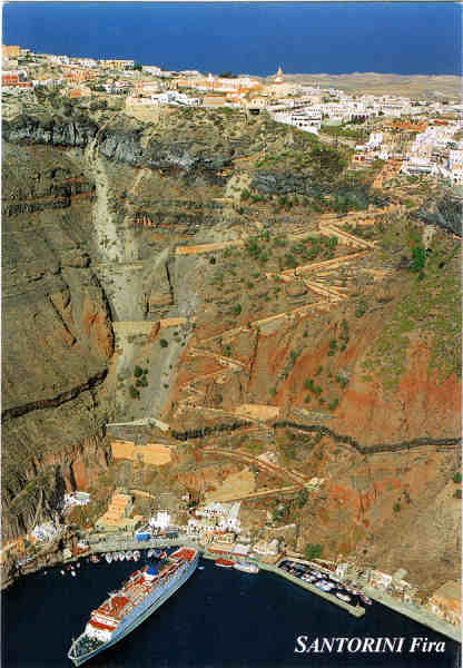 S 184 - Gr�cia SANTORINI. Fira - Ed. I. MATHIOULAKIS & Co. 1. Andromedas str., 162 31 Vyronas Athens - Greece - tel. 210 7661351 - SD - Dim. 11,1x16 cm - Col. F�tima B�ia (2007)