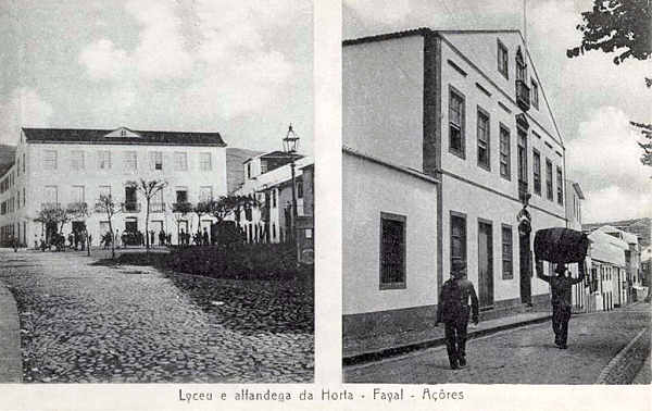 SN - Lyceu / Alfandega da Horta - Edi��o da Livraria d' O Telegrapho, Horta - Dim. 140x88 mm - Col. A. Monge da Silva (c. 1910)