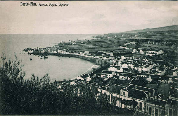 SN - Porto Pim na Horta - Registado "J.Goulart", Fayal, A�ores (Em carimbo branco) - Dim. 140x90 mm - Col. A. Monge da Silva (c. 1910)