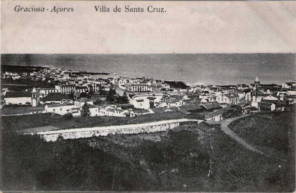 SN - Villa de Santa Cruz - Editor Papelaria Louren�o, Angra do Heroismo - Dim. 140x89 mm - Col. A. Monge da Silva (c. 1910)