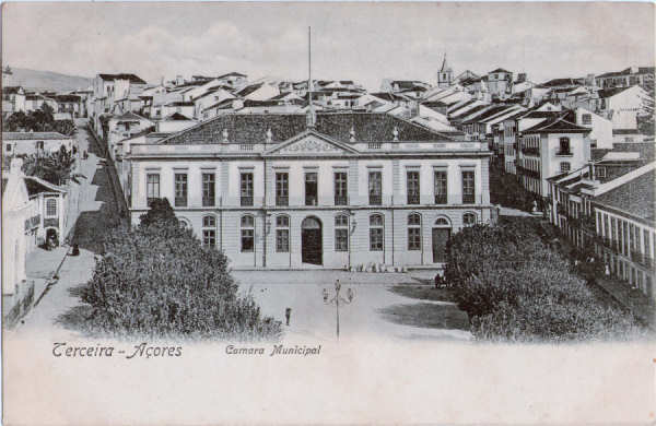 SN - Angra do Heroismo, Camara Municipal - Edi��o Papelaria Louren�o, Angra do Heroismo - Dim. 139x90 mm - Usado em 30ABR1906- Col. A. Monge da Silva (c. 1900)