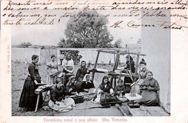 � 20 - Tecedeira rural e a sua alfaia - Edi��o da Loja do Buraco - Dim. 139x92 mm - Usado em 1906- Col. A. Monge da Silva- Dim. 136x88 mm - Edi��o da Loja- Carimbo Postal 19NOV1906 - Col. A. Monge da Silva (c. 1905)