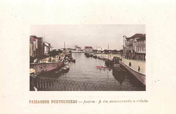 SN - Paizagens Portuguezas - Aveiro. A ria atravessando a cidade - Ed. n�o indicado - SD - Circ. em 30-10-1916 - Col. �nio Semedo