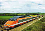 N� 666 TRAIN A GRANDE VITESSE (TGV) DE LA S.N.C.F. - Le Train le plus rapide du monde: 270 km/h vitesse d'explotation 380 km/h record du monde, le 26 f�vrier 1981. Ce train comprend 386 places, dont 275 en 2e classe. 2 rames peuvent �tre coupl�es pour doubler la capacit� - Ed. LYNA-PARIS ABEILLE-CARTES 8, rue du Caire - 75002 PARIS - T�l. (1) 42.36.41.28 LYONCOLOR Photo S.N.C.F. - C.A.V. Patrick Olivain - SD Dim. 14,6x10,4 cm - Col. Manuel B�ia