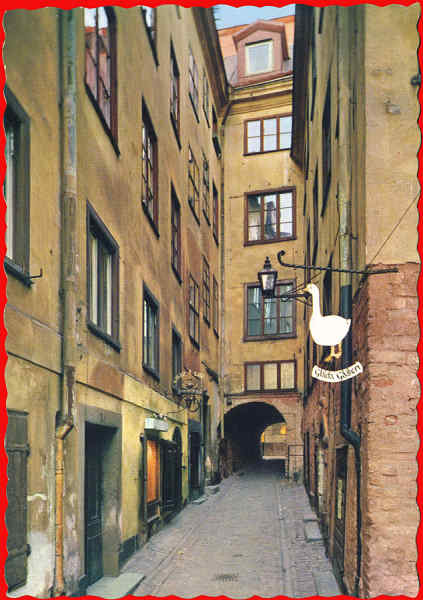 N� 130/62 - Stockholm, Gasgrand (Bairro antigo) - Editor �AB Grafisk Konst� -  Dim. 14,7x10,4 cm - Usado em 1966 -  Col. A. Monge da Silva