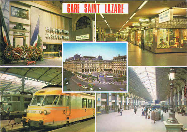 N� 559 - PARIS - La Gare Saint-Lazare - Ed. LYNA-PARIS ABEILLE-CARTES 8, rue du Caire - 75002 PARIS - T�l. 236.41.28 - SD - Dim. 14,7x10,4 cm - Col. Manuel B�ia