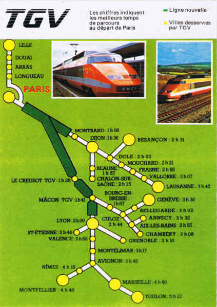 N� 650 - TRAIN A GRANDE VITESSE (TGV) DE LA S.N.C.F. Le train le plus rapide du monde: 270 km/h vitesse d'exploitation 380 km/h record du monde le 26 F�vrier 1981 - Ed. LYNA-PARIS ABEILLE-CARTES 8, rue du Caire - 75002 PARIS - T�l. 42.36.41.28 Photo S.N.C.F. - CAV - SD - Dim. 10,5x14,8 cm - Col. Manuel B�ia.