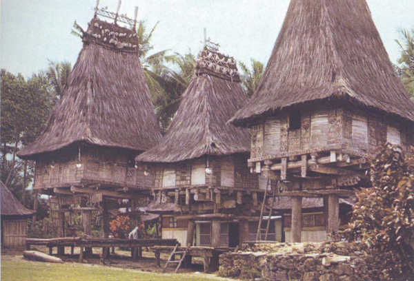 SN - Lor�, Casas t�picas da ponta leste - Edi��o do MNF-Timor - SD - Dim. ???x??? mm - Col. A. Monge da Silva (cerca de 1970)