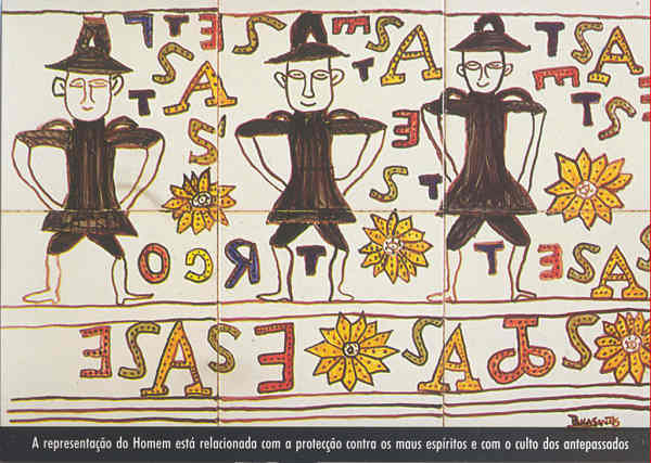 SN - Homem (Mane). Painel de Azulejos de Paula Santos - Edi��o C.M.Lisboa, 2000 - Dim. 147x104 mm - Col. A. Monge da Silva