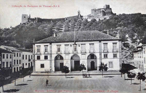 N� 6 - Pra�a D. Manoel I e Pa�os do Concelho - Collec��o da Havaneza de Thomar - Dim. 136x88 mm - Col. A. Monge da Silva (cerca de 1905)
