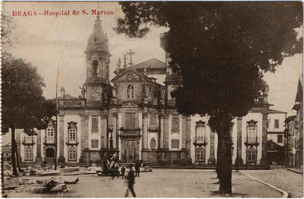 SN - BRAGA-Hospital de S. Marcos - Editor n�o indicado - SD - Dim. 8,9x13,8 cm. - Col. Jaime da Silva (Circulado em 1921)