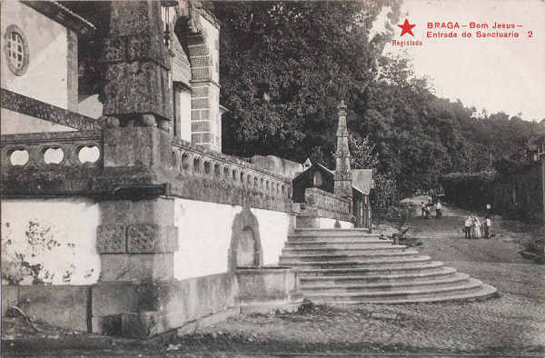 N� 2 - Bom Jesus, Entrada do Sanctuario - Editor desc.- Circulado em 1910 - Dim. 138x91 mm - Col. A. Monge da Silva