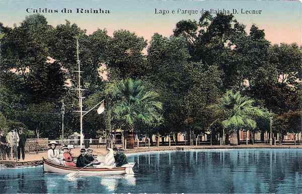 S/N - Caldas da Rainha-Portugal: Lago e Parque da Rainha D. Leonor - Editor Novo Sal�o  de Barbear, 1911 - Dimens�es:  13,8x9 cm. - Col. Miguel Chaby.