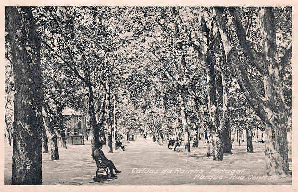 S/N - Caldas da Rainha-Portugal Parque Rua Central - Editor Fernando Daniel de Sousa - Editado em 1927 - Dimens�es: 14x9 cm. - Col. Miguel Chaby