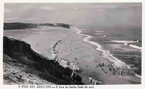 N.� 8 - Foz do Arelho - A hora do banho (lado do mar) - Edi��o Passaporte (Loty) - Dimens�es: 14x9,7 cm. - Col. Miguel Chaby.