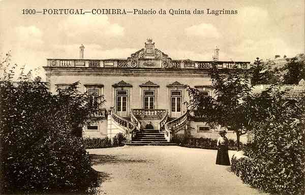 N.� 1900 - Coimbra: Pal�cio da Quinta das L�grimas- Editor Alberto Malva, Rua da Madalena, 23-Lisboa - S/D - Dimens�es: 13,9x8,9 cm. - Col. Aur�lio Dinis Marta.