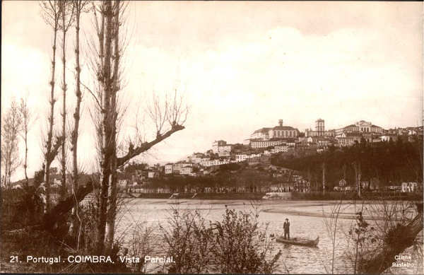 N.� 21 - Portugal-COIMBRA. Vista parcial - Clich� Rasteiro - S/D - Dimens�es: 13,6x8,7 cm. - Col. Carneiro da Silva (Circulado em 11/02/1932) 