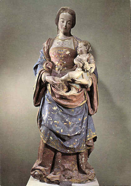 N.� 1 - Museu Nacional de Machado de Castro. Jo�o de Ru�o. S�c. XVI. Virgem com o Menino. Calc�rio - Ed- do Museu Nacional de Machado de Castro. Foto de LIFER - SD - Dim. 14,7x10,3 cm. - Col. Gra�a Maia.