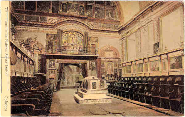 N� 20 - Tumulo da Rainha Santa Izabel - Coimbra - Ed n�o indicado - SD - Dim. 8,8x14 cm - Col. Jaime da Silva (Circulado em 1921).