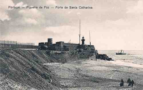 S/N - Portugal - Figueira da Foz - Forte de Santa Catarina (margens douradas) - S/D - Dimens�es: 14,5x9,2 cm. - Col. Miguel Chaby.