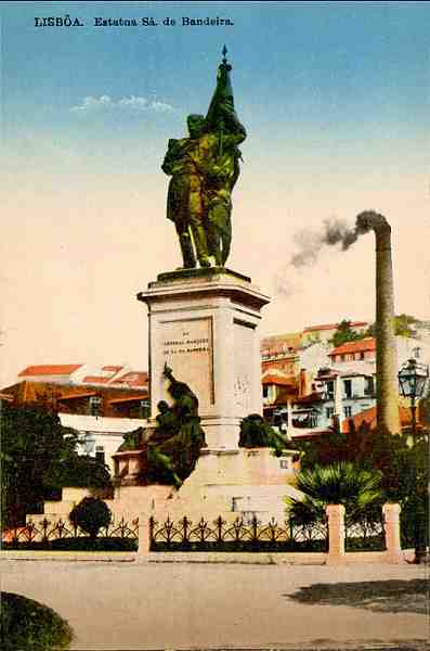 S/N - Lisboa. Estatua S�. De Bandeira - Sem Editor - S/D - Dimens�es: 9x13,7 cm. - Col. Aur�lio Dinis Marta.