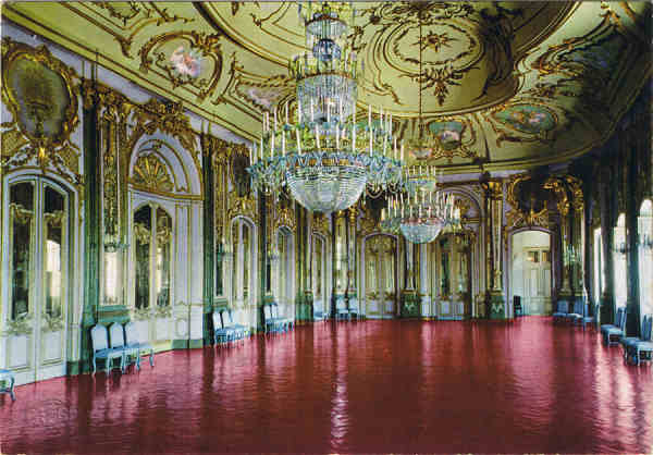 POR 90 - PAL�CIO NACIONAL DE QUELUZ (Portugal) - Sala do Trono - Ed. A.Passaporte �Loty� - Tel.572850 - Lisboa - SD - Dim. 14,8x10,3 cm - Col. Manuel B�ia
