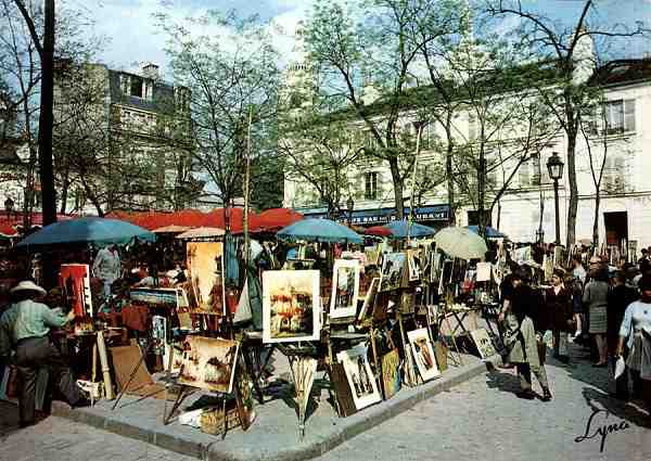 N.� 1064 - Paris - Mpntmartre: Les peintres et la Place du Tertre - ABEILLE-CARTES - �ditions "LYNA-PARIS", 8, rue ndu Caire, 75002 Paris - Dimens�es: 14,7x10,4 cm. - Col. HJCO (1981).