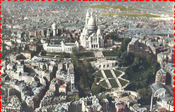 N� 2516 - Paris. Voando sobre a Bas�lica do Sagrado Cora��o - Edit Andr� Laconte,Paris - Circulado em 1962 - Dim. 13,8x8,8 cm - Col. Am�lcar Monge da Silva