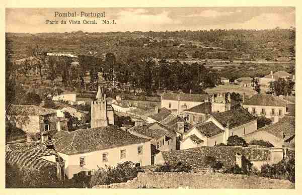 N.� 5847/14 - Pombal-Portugal: Parte da vista geral. n.� 1 - Edi��o de Jos� Luiz da Cunha & Irm�o, Sucessores - S/D - Dimens�es: 14x9 cm - Col. �nio C. Semedo.