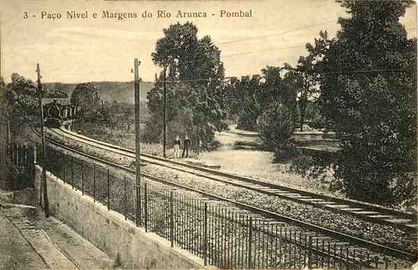 N.� 3 - Pombal-Pa�o Nivel e Margens do Rio Arunca - Sem indica��o do editor - S/D - Dimens�es: 13,7x8,8 cm. - (Circulado em 1916) - Col. �nio C. Semedo.