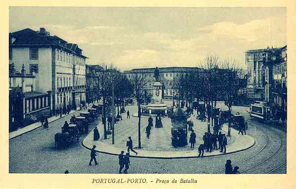 S/N - Portugal-Porto.-Pra�a da Batalha - Sem o editor - S/D - Dimens�es: 13,9x9 cm. - Col. Aur�lio Dinis Marta.