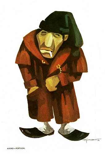 N.� 9 - Homem do gab�o - Edi��o da Comiss�o Municipal de Turismo de Aveiro - Col. Z� Penicheiro 1974 - Dimens�es: 10,4x15 cm - Col. HJCO.